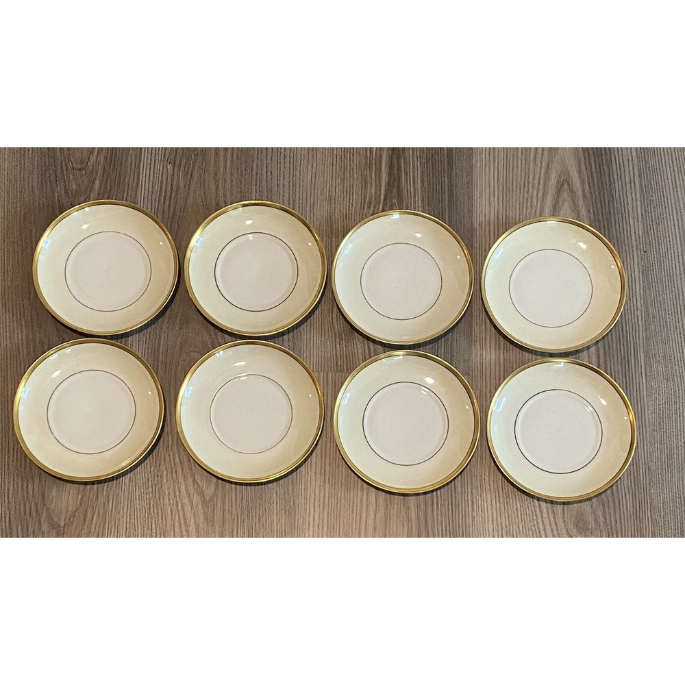 H & C Heinrich & Co Selb Bavaria Gold and Black Trim Bread & Butter Plate 8 Pc